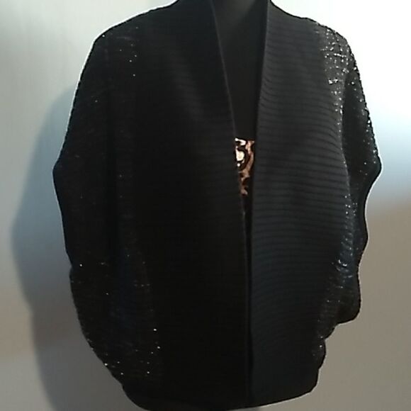 GAP black glitter cape sweatervest - Picture 1 of 14